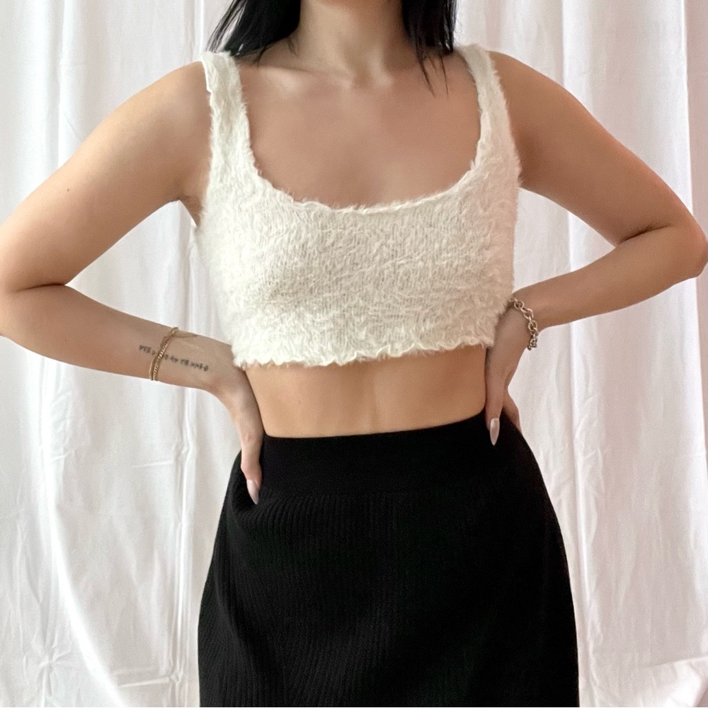 Urban Outfitters fuzzy faux fur crop top